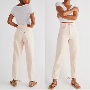 Levis x Free People high‎ loose taper high rise peach colored jeans size 26 New